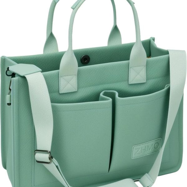 Tote Bag for Women With Compartments,Large Canvas Tote Women's Purse Crossbody Bags Work Laptop Book Bag Satchels Handbags