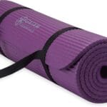 Gaiam Essentials Thick Yoga Mat Fitness & Exercise Mat with Easy-Cinch Yoga Mat Carrier Strap, 72"L x 24"W x 2/5 Inch Thick