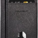 TOURSUIT Travel Minimalist Slim Front Pocket Wallet for Men Women, RFID Blocking Credit Card Holder Case (Cross Black)