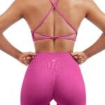 SUUKSESS Women Seamless Workout Sets Strappy Sports Bra High Waist Booty Shorts Outfits