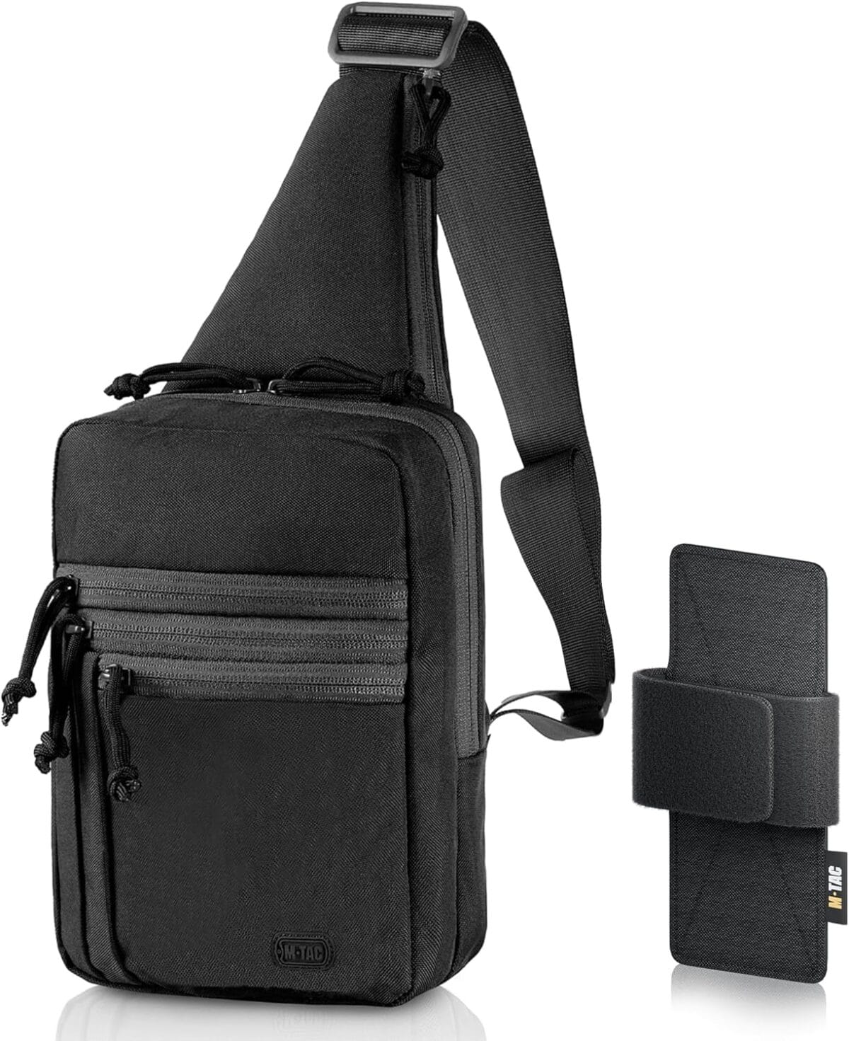 M-Tac Tactical Sling Bag for Men - Crossbody Concealed Carry Bag Chest Pack - Black Mens Crossbody Holster Bag