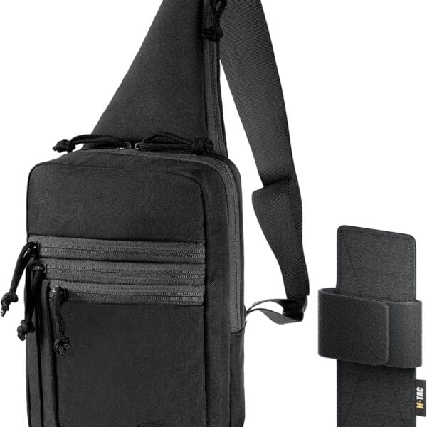 M-Tac Tactical Sling Bag for Men - Crossbody Concealed Carry Bag Chest Pack - Black Mens Crossbody Holster Bag