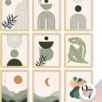 97 Decor Sage Green Wall Art Prints - Sage Green Posters For Room Aesthetic Pictures, Cozy Boho Paintings Wall Decor, Abstract Wall Art Gallery Wall Prints For Bedroom Dorm Decorations (8x10 Unframed)