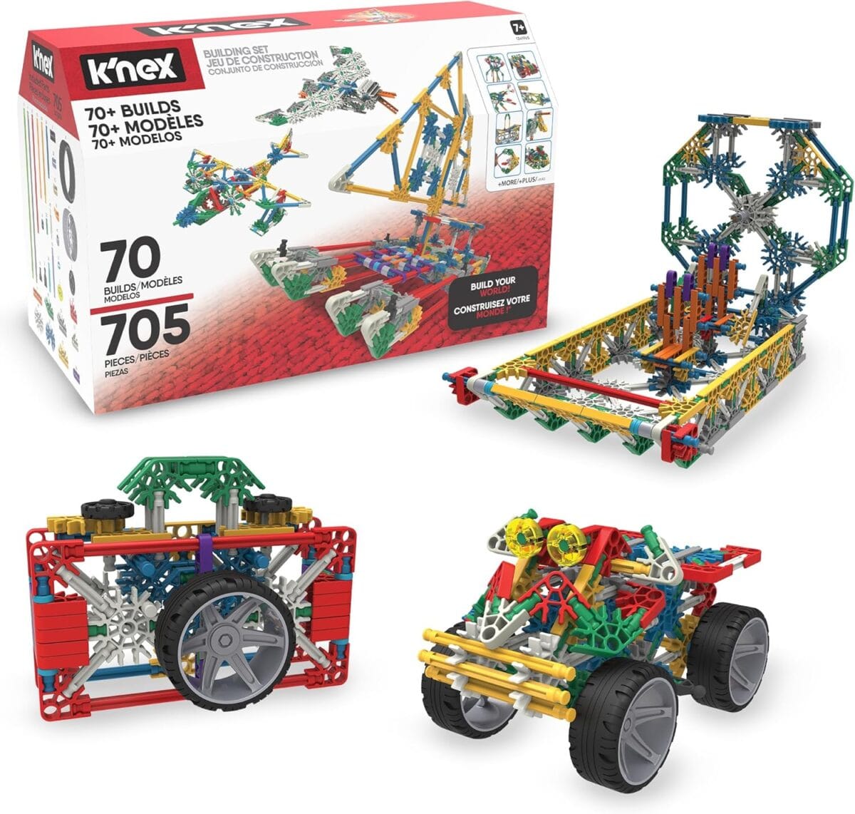 K'NEX - 70 Model Building Set 705 Pieces, STEM Learning, Creative Play Set Ages 7+