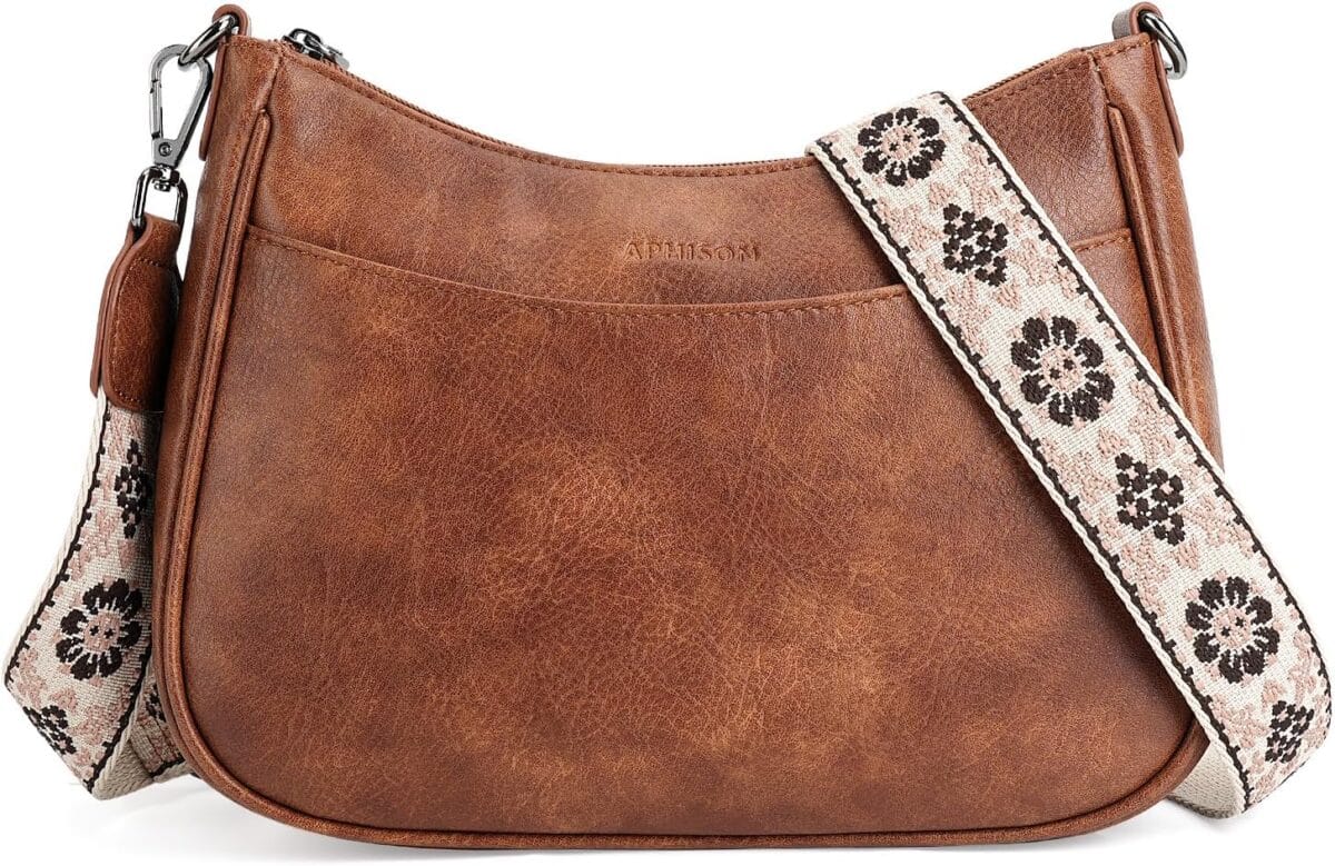 APHISON Trendy Leather Crossbody Purse with Adjustable Strap, Women's Shoulder Handbag