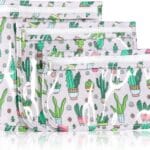TSA Approved Toiletry Bag, Set of 3 Clear Travel Toiletry Bag Quart Size Zipper Travel Pouch, Waterproof Makeup Cosmetic Bag for Women Men Kids Toiletries Carry on, Cacti A