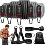 Resistance Bands, Exercise Bands with Handles, Fitness Bands, Workout Bands with Door Anchor and Ankle Straps, for Heavy Resistance Training, Physical Therapy, Shape Body, Yoga, Home Workout Set