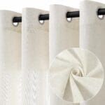 Natural Cream Linen Curtains 84 Inch Length 2 Panels for Living Room Bedroom, Light Filtering Sheer Curtains 84 Inches, Modern Farmhouse Grommet Semi Sheer Soft Privacy Drapes