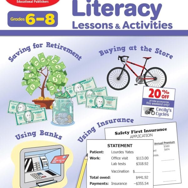 Financial Literacy Lessons and Activities for Grade 6 Teachers Resource Book, Reproducible Worksheets, Homeschool Resources, Classroom Lessons, Math Word Problems, Money Games