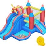 Yaheetech Inflatable Bounce House, 7-in-1 Bouncy Castle Combo w/Ball Pit & Bouncing Area & Slides & Basketball Game & Dart Game, Jump House for Kids Aged 3-10 w/Storage Bag & 470W Blower