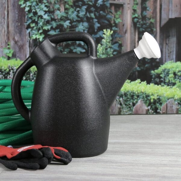 Chapin 2 Gallon Watering Can - Garden Watering Can for Indoor & Outdoor Plants, 100% Recycled Plastic Watering Can with Detachable, Drip-free Sprinkler Head, Made in USA, Black