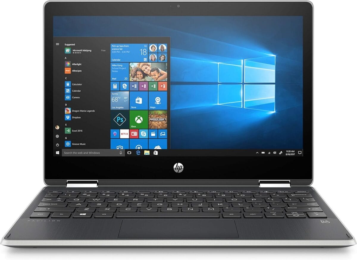 HP - Pavilion x360 2-in-1 11.6" Touch-Screen Laptop - Intel Pentium - 4GB Memory - 128GB Solid State Drive - Ash Silver Keyboard Frame, Natural Silver