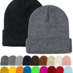 ZOORON 1&2 Pack Beanie for Men Women Slouchy Beanie Hats Winter Knit Caps Soft Ski Hat Unisex
