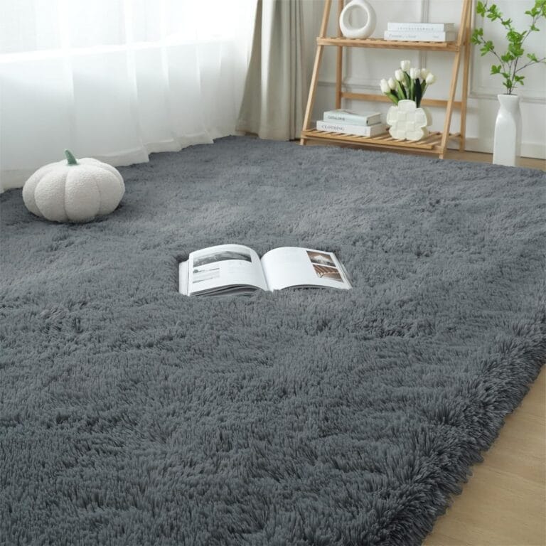 Fluffy Rug 5x7 Bedroom Rugs: Shag Rug for Bedroom - Area Rug 5x7 Grey Plush Fuzzy Soft Carpet for Living Room - Teenage Room Dorm Decor Carpets