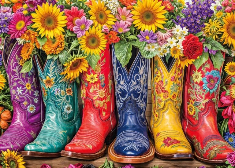 Jigsaw Puzzles for Adults 1000 Piece Puzzle for Adults 1000 Pieces Puzzle 1000 Pieces-Flower Boots
