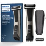 Philips Bodygroom 7000 Series, Showerproof Groin and Body Trimmer for Men, Precise Body Grooming, Adjustable Comb, Safe Even Below The Belt, 80 Min. Runtime, Model BG7040/42