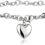 Jstyle Jewelry Women's Heart Charm Bracelets Stainless Steel Link Bracelet Birthday Gifts for Women Jewelry