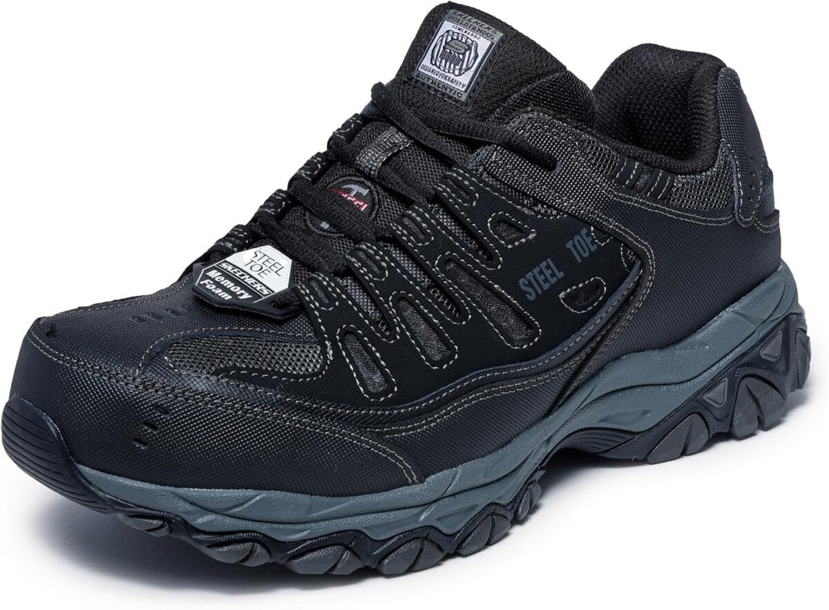 Skechers Men's Cankton Steel Toe Construction Shoe  Electrical Hazard Rated, Memory Foam