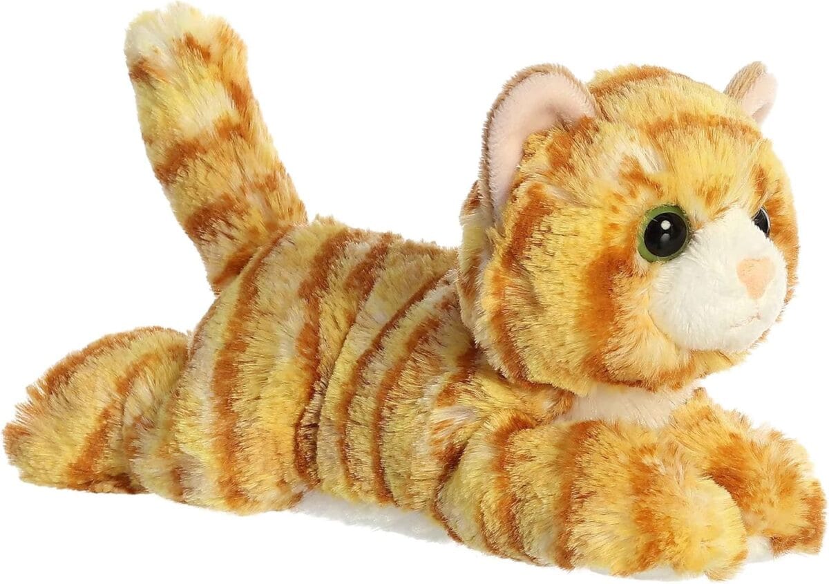 Aurora Adorable Mini Flopsie Ginger Cat Stuffed Animal - Playful Ease - Timeless Companions - Orange 8 Inches