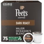 Peet's Coffee, Dark Roast Keurig K-Cup Pods - Major Dickason's Blend 75 Count (1 Box of 75 K-Cup Pods)