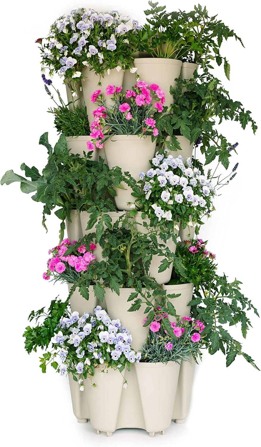 Greenstalk Patented Large 5 Tier Vertical Garden Planter With Patented Internal Watering System Great For Growing A Variety Of Strawberries, Vegetables, Herbs, & Flowers (Stunning Stone) Greenstalk Patented Large 5 Tier Vertical Garden Planter with Patented Internal Watering System Great for Growing a Variety of Strawberries, Vegetables, Herbs, & Flowers (Stunning Stone)