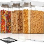 Vtopmart Cereal Containers Set, 3 PCS Airtight Food Storage Container with Flip-Top Lids, Plastic Organizer Dispenser for Kitchen, Pantry Organization (135.2oz/4L)