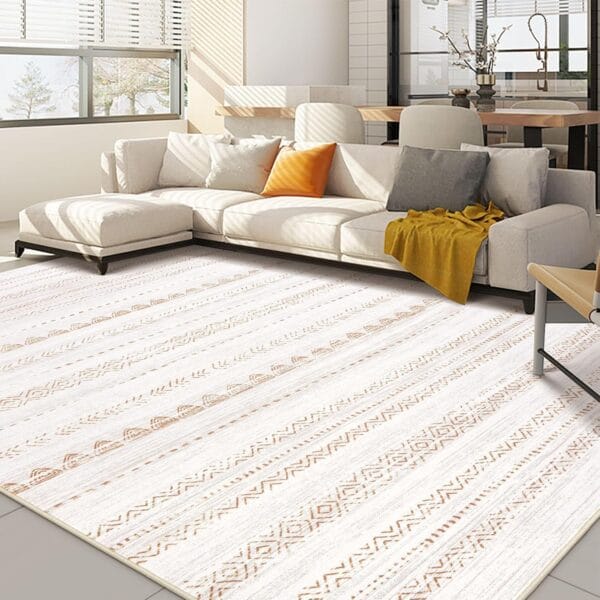 Area Rug Living Room Rugs: 5x7 Washable Boho Large Neutral Farmhouse Soft Moroccan Stain Resistant Indoor Floor Carpet for Bedroom Nursery Kids Playroom Office Dining Room Home House Decor- Brown