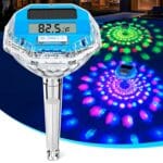 2025 Upgrade Digital Pool Thermometer Floating Easy Read, Solar Pool Thermometer with Dynamic Light Show, Large LCD Screen & IP68 Waterproof Pools Water Temperature Thermometers for Hot Tub
