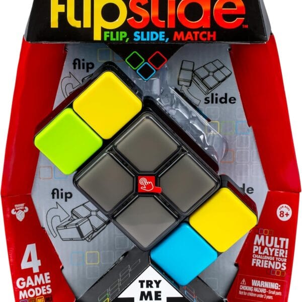 Flipslide Game - Electronic Handheld Game | Addictive Multiplayer Puzzle Game of Skill | Flip, Slide & Match Colors to Beat the Clock | 4 Thrilling Game Modes | Ages 8+ | Includes Batteries