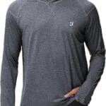 Roadbox Mens UPF 50+ Fishing Shirts, Long Sleeve UV Sun Hoodie, Hiking Running Swim Athletic Workout Shirt