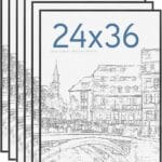 MCS Original Poster Frame 24x36 Black Lightweight Vertical & Horizontal Wall Hanging Large Picture Frame for Posters, Art Prints & Gallery Wall (6-Pack)