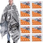 Emergency Blankets Mylar Thermal Blanket,(10 Pack) of Gigantic Space Blanket 82 * 64 in. Survival Blankets Heavy Duty Camping Gear,First Aid