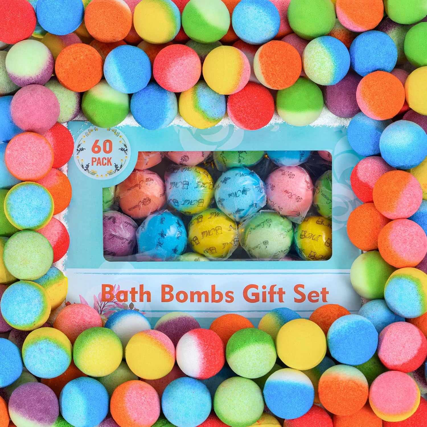 60 Pcs Bath Bombs Set Massive Quantity Natural Bath Bombs For Kids/Women/Men Individually Wrapped Handmade Organic Bath Supplies Relaxing Kit For Birthday, Christmas, Mother's Day 60 Pcs Bath Bombs Set - Massive Quantity Natural Bath Bombs for Kids/Women/Men Individually Wrapped Handmade Organic Bath Supplies Relaxing Kit - for Birthday, Christmas, Mother's Day
