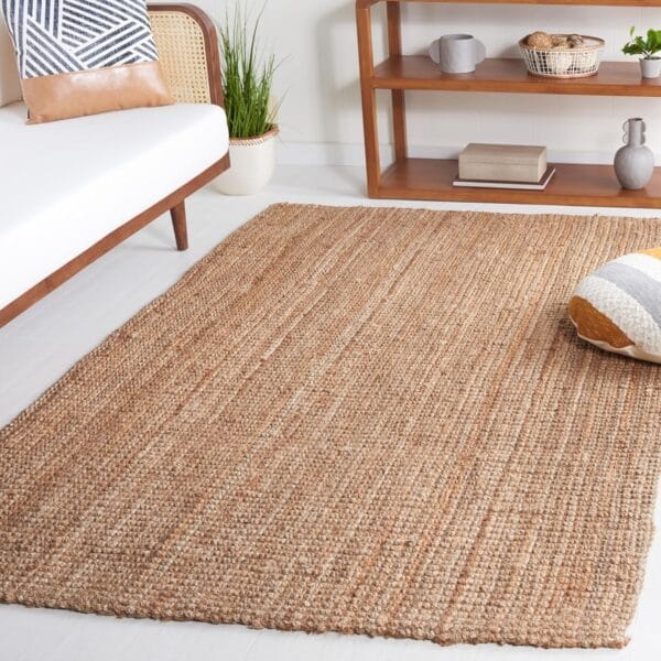 SAFAVIEH Natural Fiber Collection Area Rug - 5' x 8', Natural, Handmade Farmhouse Jute, Ideal for High Traffic Areas in Living Room, Bedroom (NF747A)