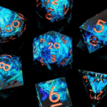 Sharp Edge DND Dice Set – Handmade 7-Piece RPG Resin Set for Tabletop Adventurers