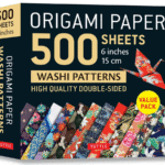 Origami Paper Set – 500 Sheets of Double-Sided Washi Patterns with Folding Guide
