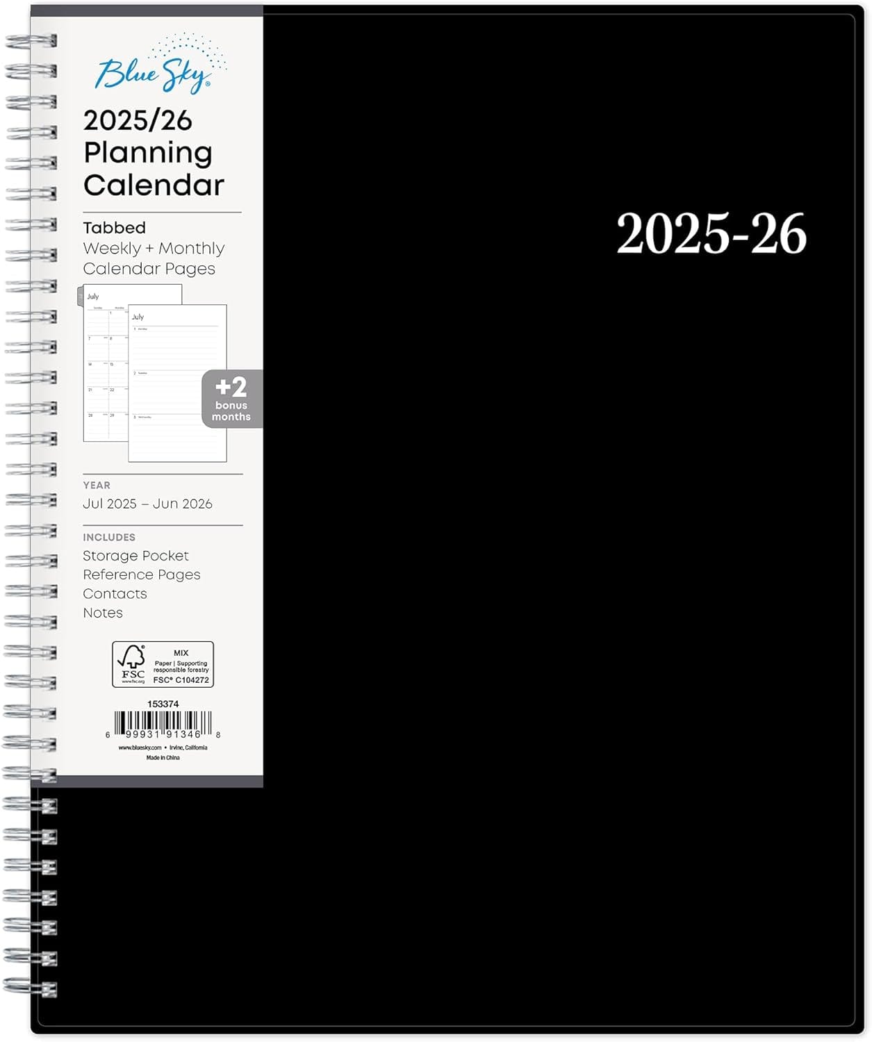 Blue Sky 2025 2026 Weekly And Monthly Academic Year Planner Calendar, July June, 8.5" X 11", Flexible Cover, Wirebound, Laminated Tabs, Storage Pocket, Enterprise (Enterprise 2025 2026, 8.5" X 11") Blue Sky 2025-2026 Weekly and Monthly Academic Year Planner Calendar, July - June, 8.5" x 11", Flexible Cover, Wirebound, Laminated Tabs, Storage Pocket, Enterprise (Enterprise 2025-2026, 8.5" x 11")