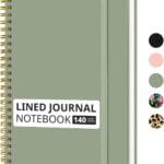 Lined Spiral Journal Notebook for Women & Men, 140 Pages, College Ruled Hardcover Notebook for Work & Note Taking, Journals for Writing, A5(6"x8") - Green
