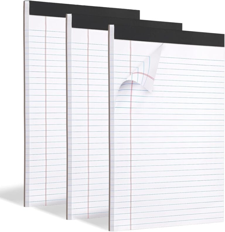 3 Pack Legal Pads Refills Note Pads, Writing Pads 8.5 x 11 Inches, Memo Pads Lined Writing Note Pads, Letter Size Legal Pad Wide Ruled Lined Pads Legal Rule for School Office30 Sheet per Pads