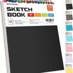 Soucolor 9" x 12" Sketch Book, 1-Pack 100 Sheets Spiral Bound Art Sketchbook, (68lb/100gsm) Acid Free Artist Drawing Book Paper Painting Drawing Writing Sketching Pad for Kids Adult Teens Girls Boys