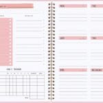 Undated Weekly Planner- Weekly Goals Notebook, A5 To Do List Planner, Habit Tracker Journal with Spiral Binding, 5.7 x 8.0 inches