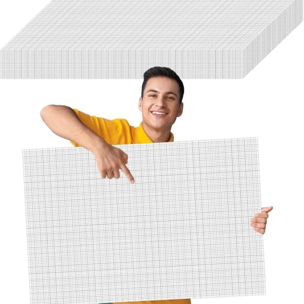 gisgfim 50 Sheets Large Graph Paper 24 x 36 In Graph Paper Pad 1/4 In Ruled Large Grid Paper Sheet Blueprint Paper Engineering Paper Poster Paper for Architect Designer Mathematician Draftsman