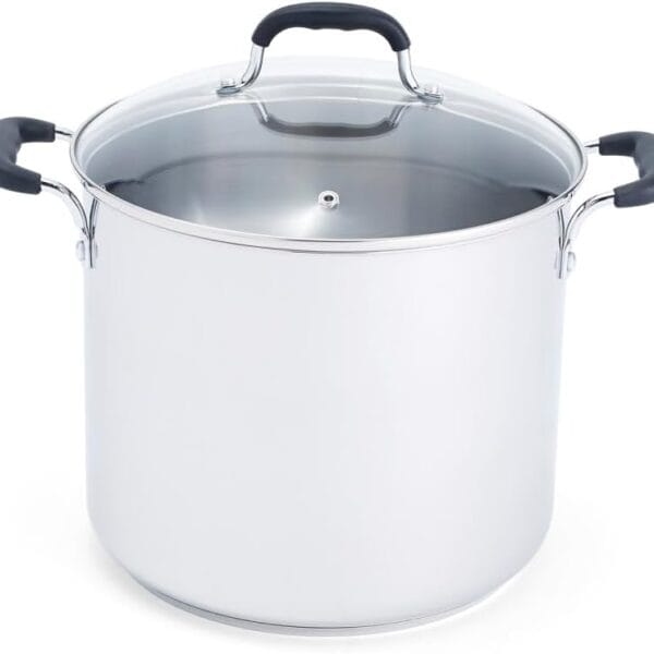T-fal Specialty Stainless Steel Stockpot 12 Quart Oven Safe 350F Pots and Pans, Cookware Silver