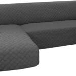 Easy-Going Sectional Couch Covers for Dogs L Shape Sofa Cover Reversible Sofa Slipcover Chaise Lounge Cover Furniture Protector Cover for Pets Dog Cat (Large, Dark Gray/Dark Gray)