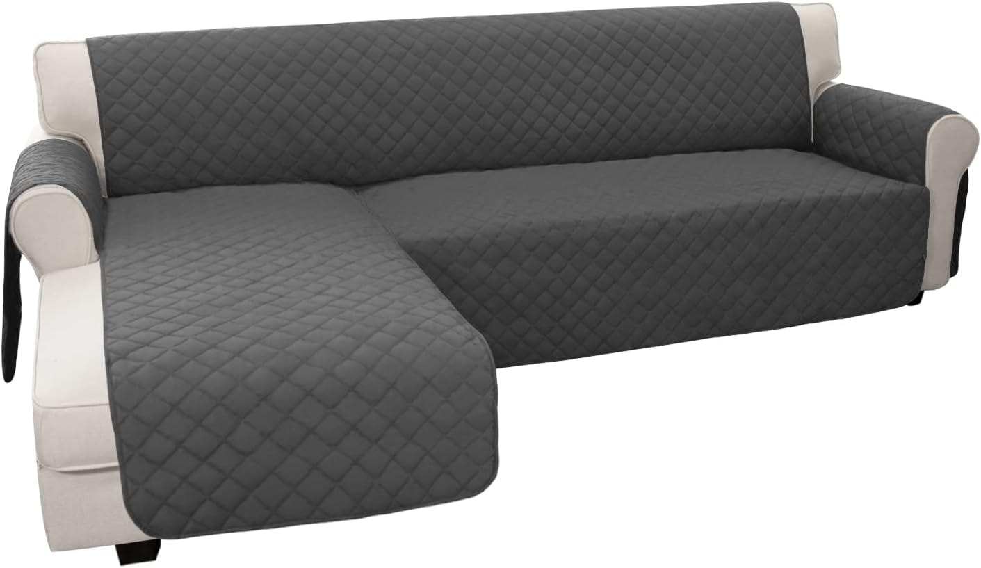 Easy Going Sectional Couch Covers For Dogs L Shape Sofa Cover Reversible Sofa Slipcover Chaise Lounge Cover Furniture Protector Cover For Pets Dog Cat (Large, Dark Gray/Dark Gray) Easy-Going Sectional Couch Covers for Dogs L Shape Sofa Cover Reversible Sofa Slipcover Chaise Lounge Cover Furniture Protector Cover for Pets Dog Cat (Large, Dark Gray/Dark Gray)