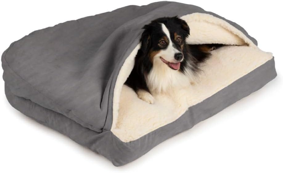 Snoozer Rectangle Cozy Cave Dog Bed Indoor Dog Bed With Cover Cave, Covered Calming Burrow For Medium & Large Sized Pets With Blanket Attached, Enclosed, Washable Large, Heather Gray Snoozer Rectangle Cozy Cave Dog Bed - Indoor Dog Bed with Cover Cave, Covered Calming Burrow for Medium & Large Sized Pets with Blanket Attached, Enclosed, Washable - Large, Heather Gray