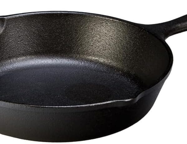 Lodge 8 Inch Cast Iron Pre-Seasoned Skillet  Signature Teardrop Handle - Use in the Oven, on the Stove, on the Grill, or Over a Campfire, Black