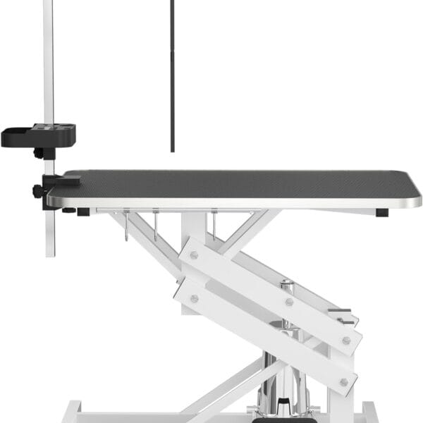 APRILSOUL 42" Hydraulic Pet Grooming Table w/Anti-Static Table Top, Heavy Duty Z-Lift Dog Grooming Table/21-36 w/Armrests/Leash Covers/Tool Organizers/Hooks, Weight Capacity 330LBS Black