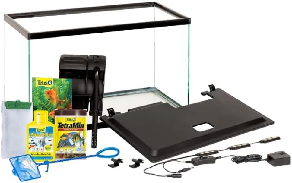 Tetra Aquarium, 10 Gallon, Complete Tropical Fish Tank Kit With LED Lighting For Freshwater Fish Tetra Aquarium, 10 Gallon, Complete Tropical Fish Tank Kit with LED Lighting for Freshwater Fish