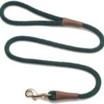 Mendota Pet Snap Leash - British-Style Braided Dog Lead, Made in The USA - Hunter Green, 1/2 in x 6 ft - for Large Breeds